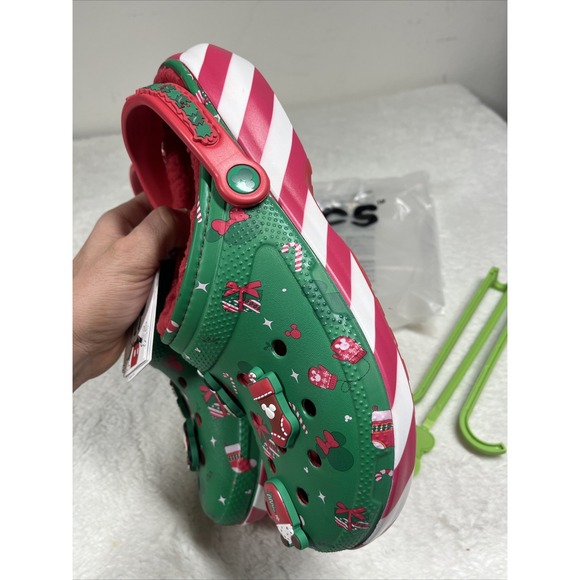 2024 Disney Fleece Lined Mickey Minnie Holiday Christmas Crocs Clogs M11/W13 NEW - Picture 5 of 7